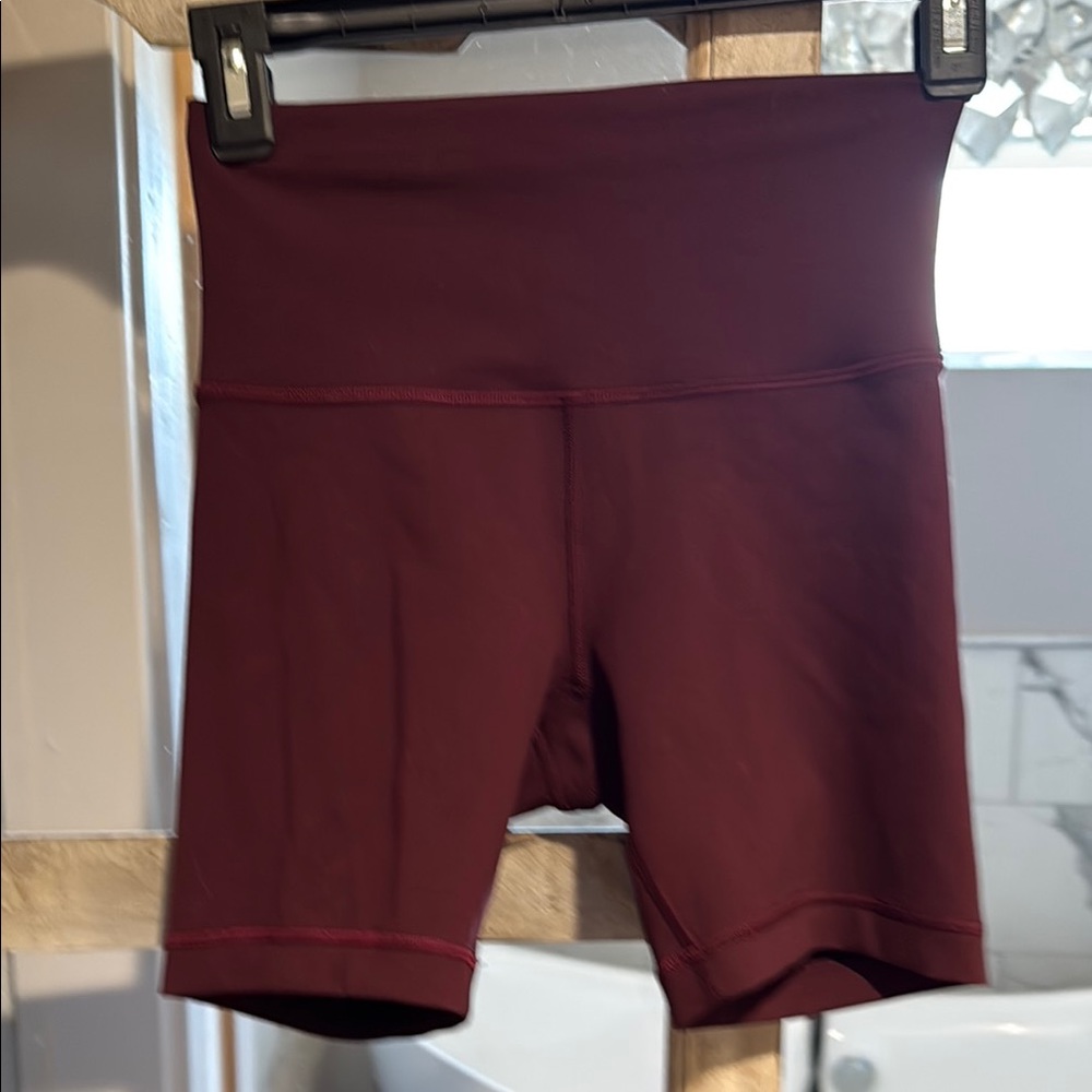 Lululemon Athletica Red Bike Shorts High Waist Performance